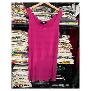 Vintage 1980s Magenta Pink Silky Soft Hampton Nites Tank Top Dress Size 6